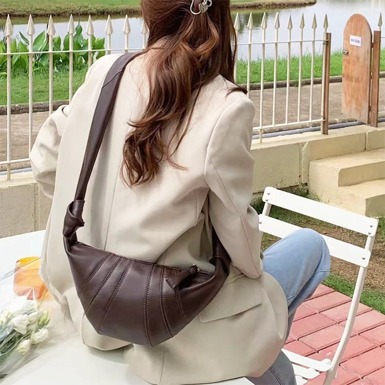 One Genuine Leather Niche Texture Underarm Baguette Bags