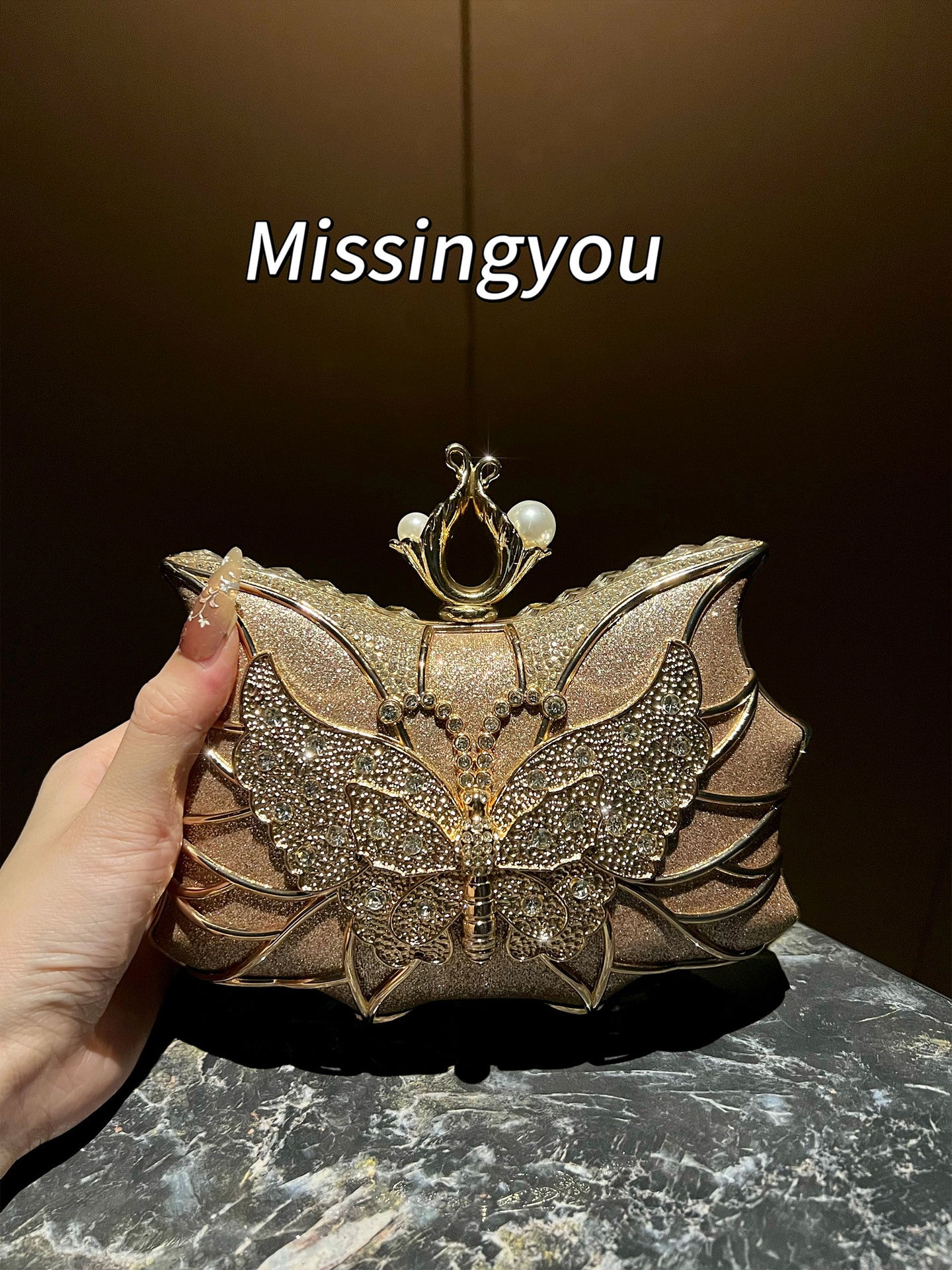 Diamond Banquet Clutch Exquisite Light Luxury Dinner Bag