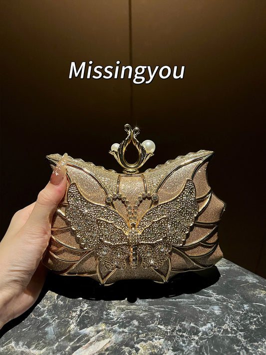 Diamond Banquet Clutch Exquisite Light Luxury Dinner Bag