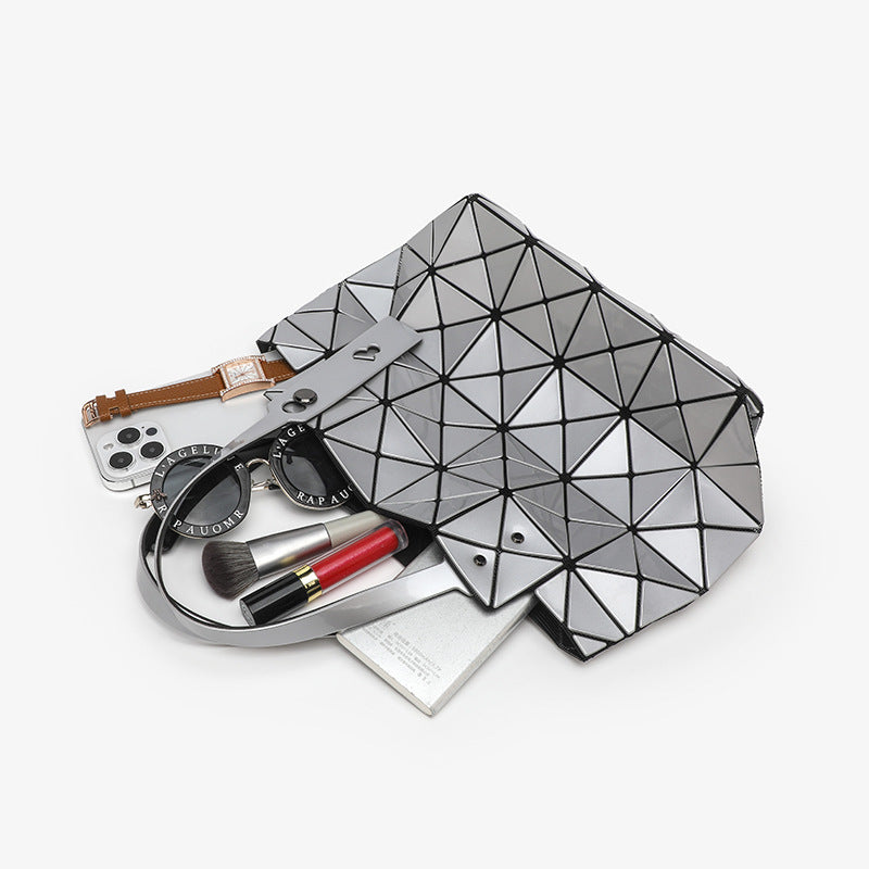 Box Fashion Geometric Stitching Diamond Quilted Tote Bags