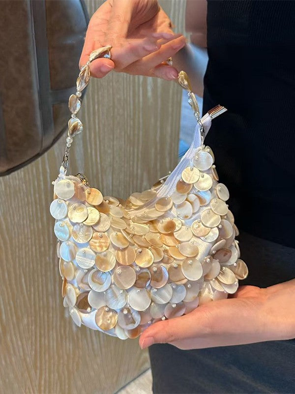 Handmade Knitting Shell Beach Vacation Leisure Women's Handbag