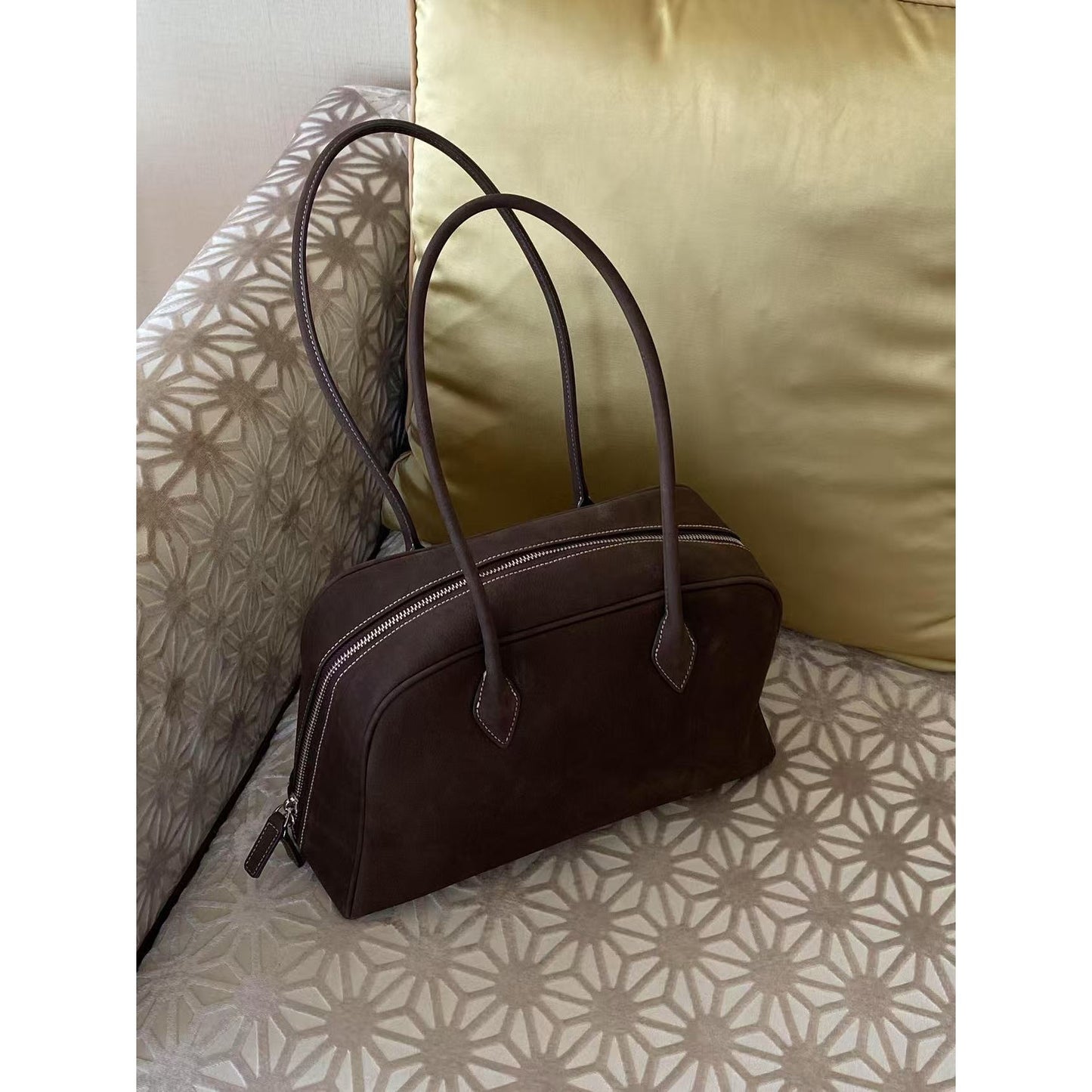 Design Early Spring High-grade Retro Simple Chocolate Brown Handbags