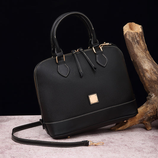 Women's Holding Color Matching Lychee Pattern Leather Women's Handbag