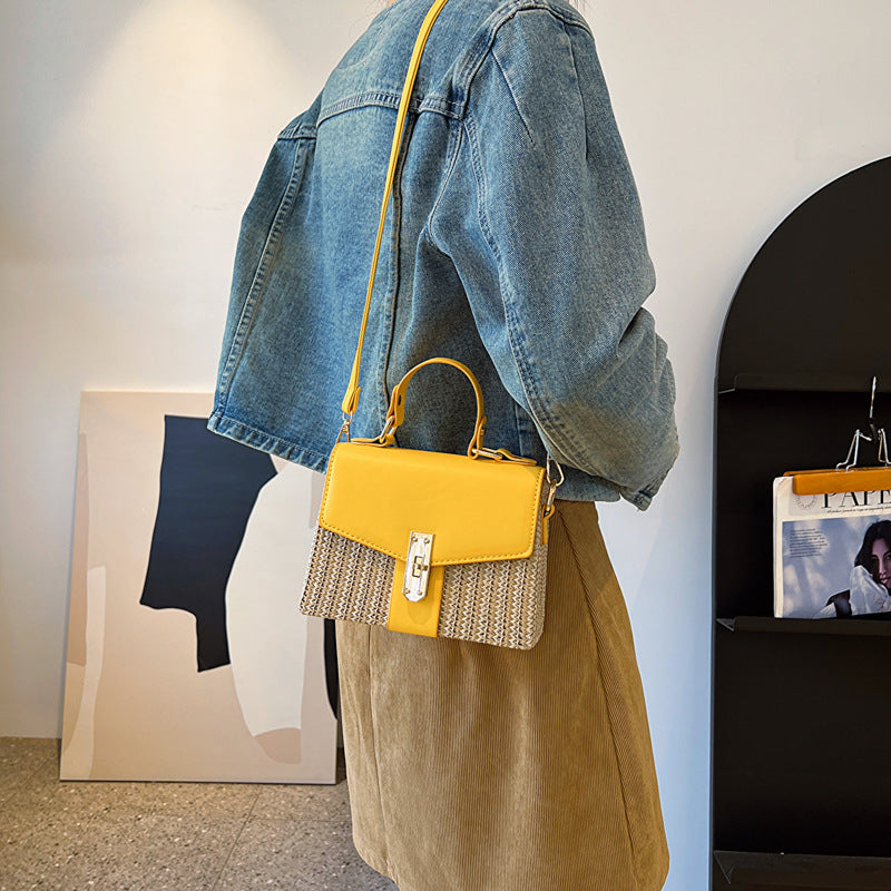 Women's Spring Straw Box Texture High Sense Lock