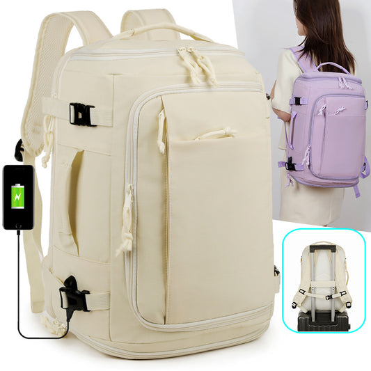 Large Capacity Simple Solid Color Oxford Business Backpack