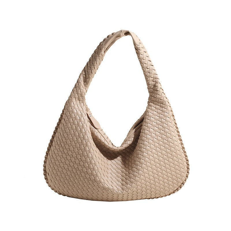 Women's Handmade Woven Large Capacity Korean Style Commute Underarm Bag