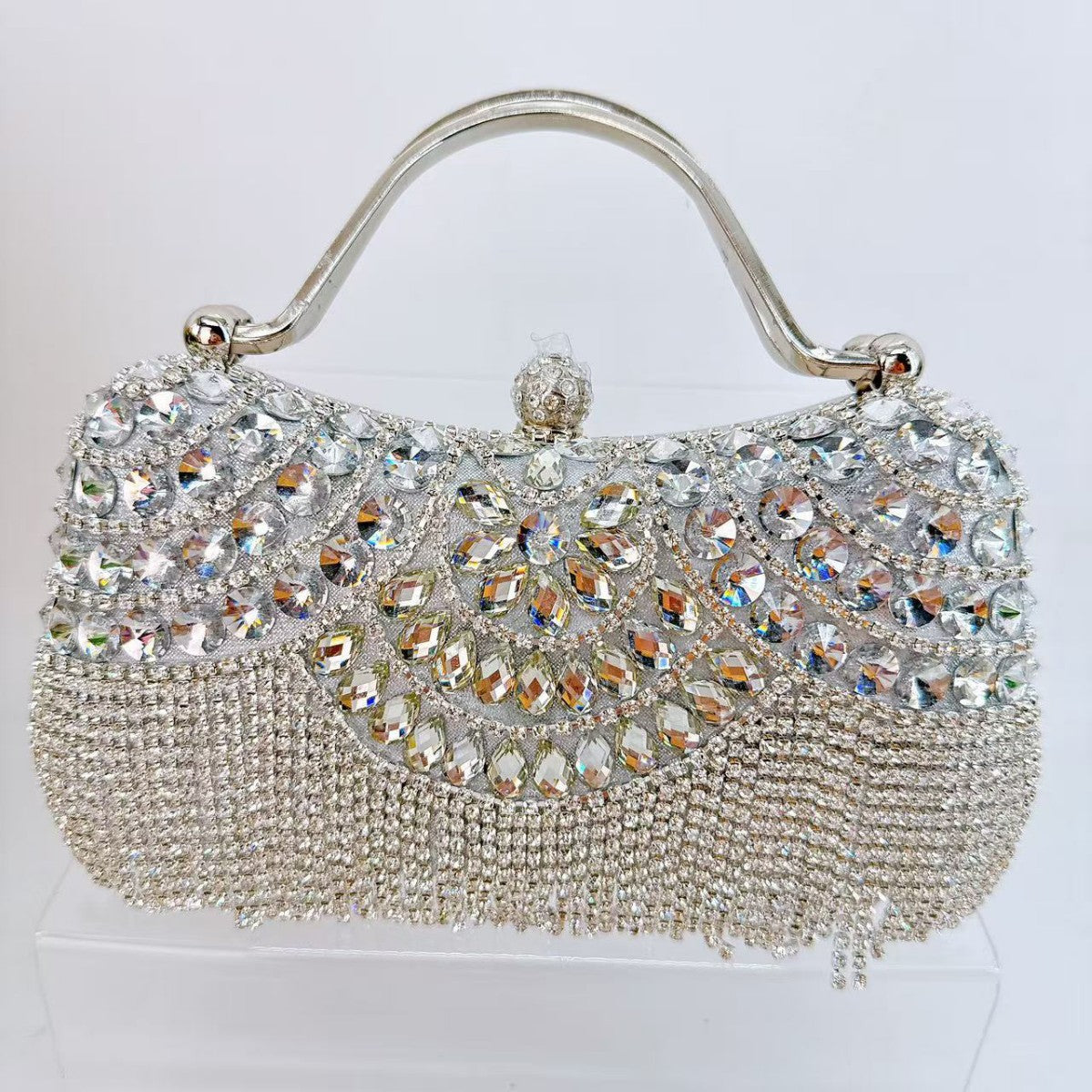 Full Diamond Tassel Banquet Fashion Clutch Dinner Bag