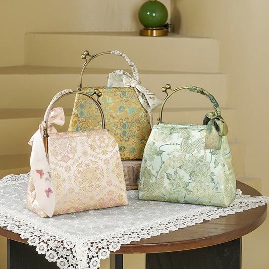 Ancient Style Brocade Jacquard National Cheongsam Han Chinese Clothing Women's Handbag