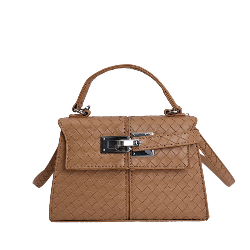 Women's Woven Pattern Texture Fashion Trendy Kelly Small Square Bags