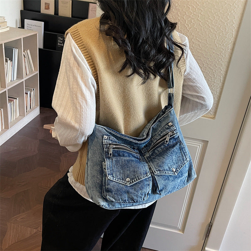 Women's Korean Style Retro Commuter Spring Denim Bags