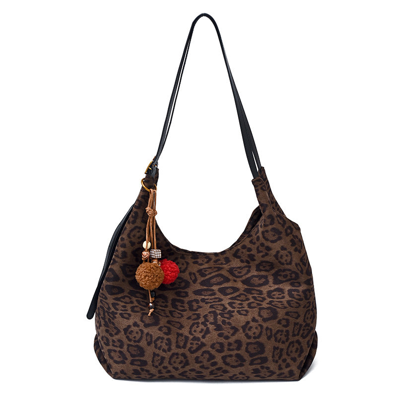 Women's Korean Leopard Print Fashion Retro Popular Commuter Women's Shoulder Bag