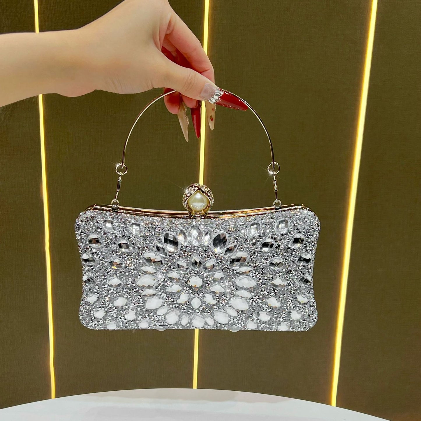 Women's High-grade Fashion Clutch Light Luxury Rhinestone Dinner Bag