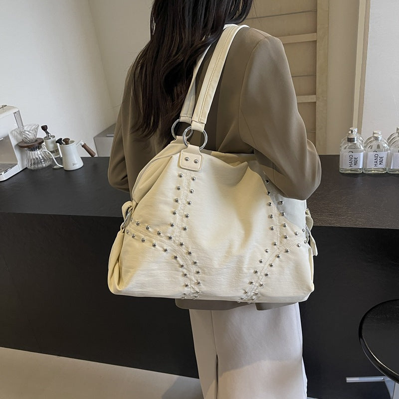 Autumn Popular Soft Cloth Studded Fashion Large Capacity Totes Leisure Bags