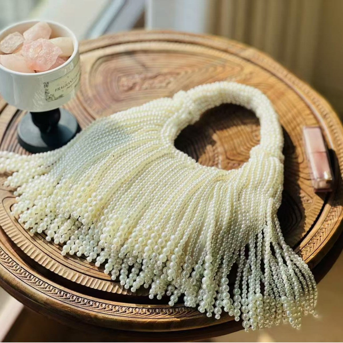 Women's Pure Heavy Handmade Beaded Full Beads Tassels Party Wedding Daily Bags