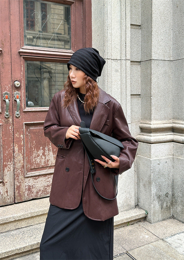 Women's Design Simple Preppy Style Advanced Dumpling Genuine Leather Winter Light Bags