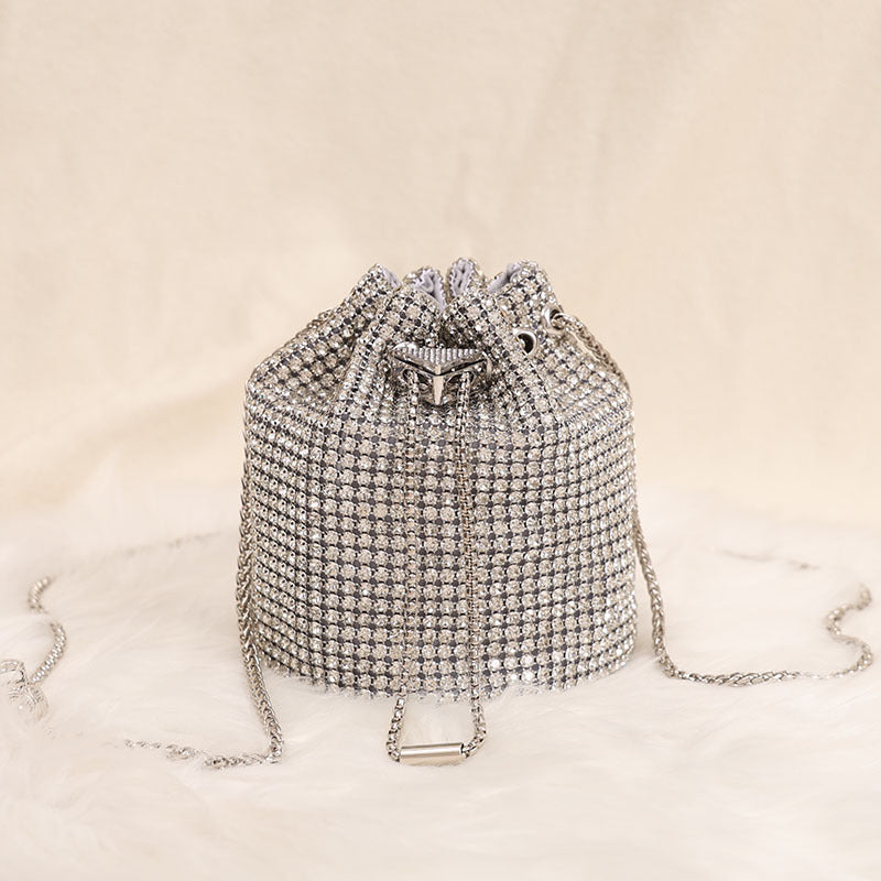 Women's Fashion Full Diamond Minority Chain Dinner Bag