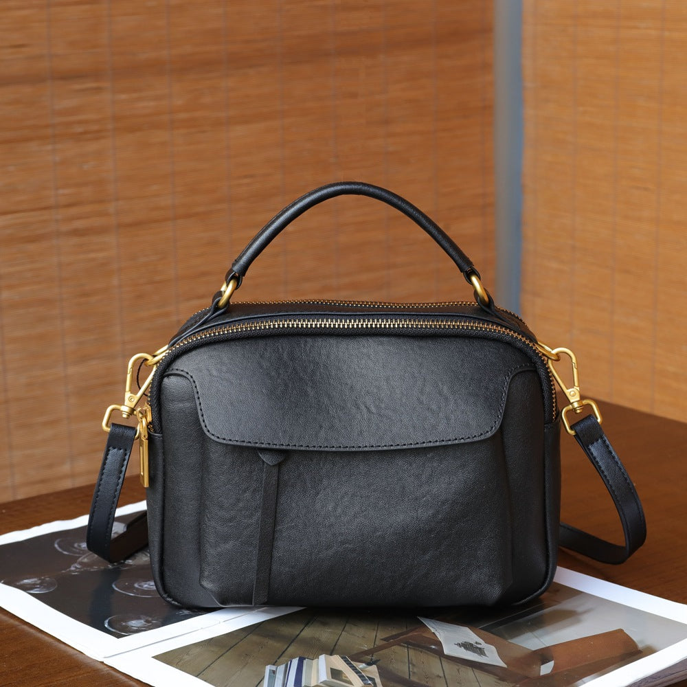 Women's Boston Vintage Top Layer Crystal Vegetable Women's Messenger Bag