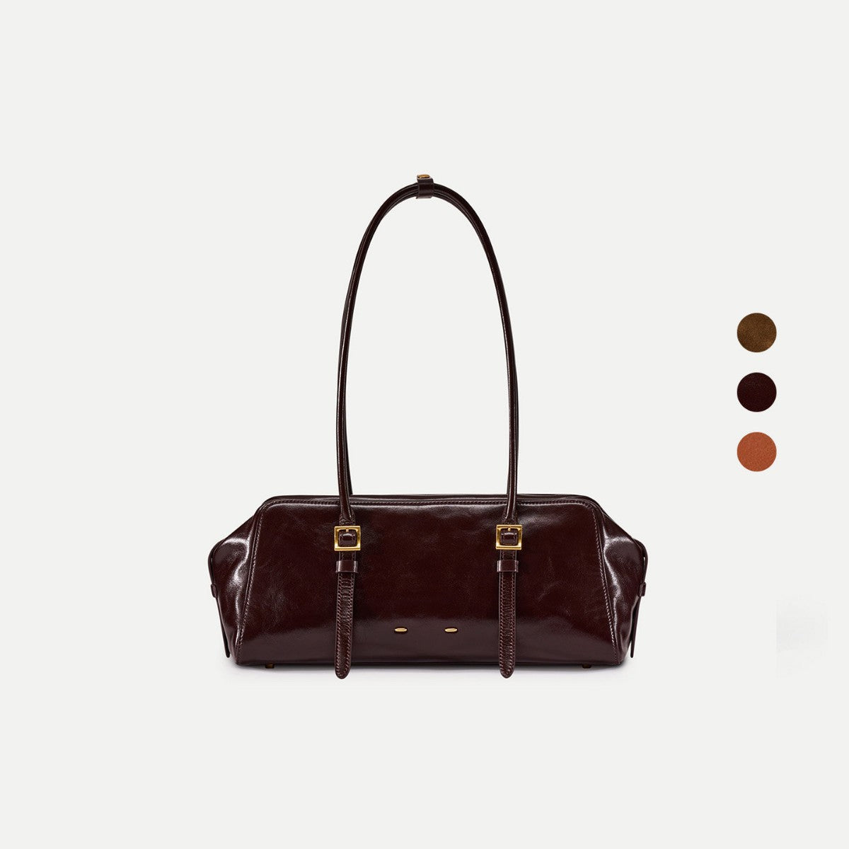 Boston Long Oil Calfskin Underarm Medium Women's Shoulder Bag
