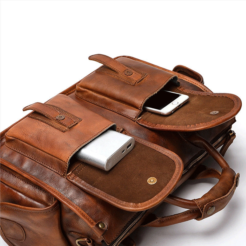 Color Leather First Layer Vegetable Tanning Bags