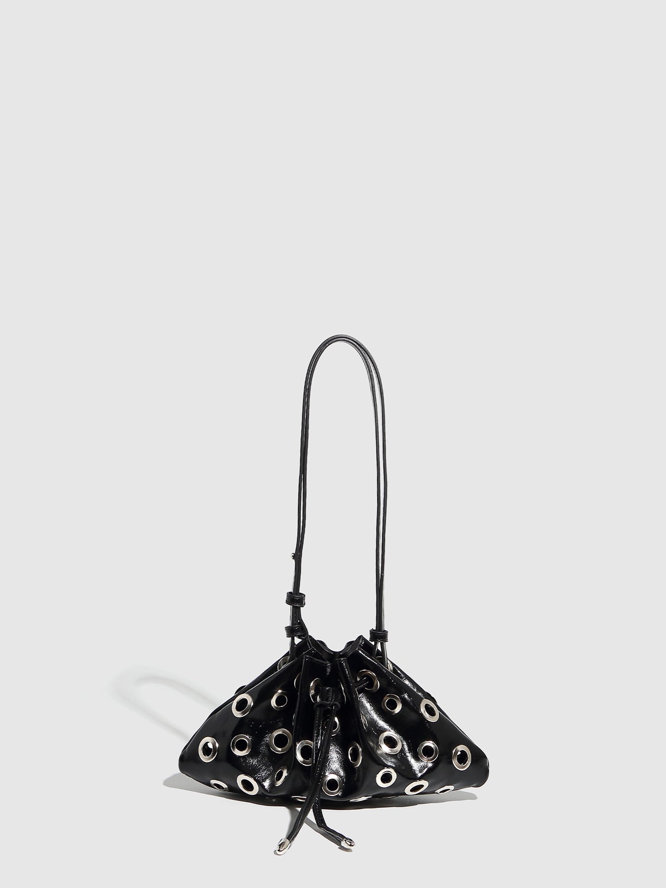 Women's Metal Rivet Hollow Eyelet Drawstring Women's Messenger Bag