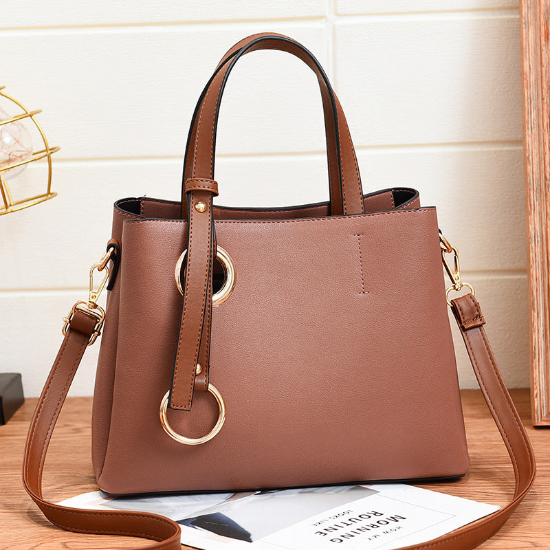 Large Simple Classy Soft Leather Capacity Women's Handbag