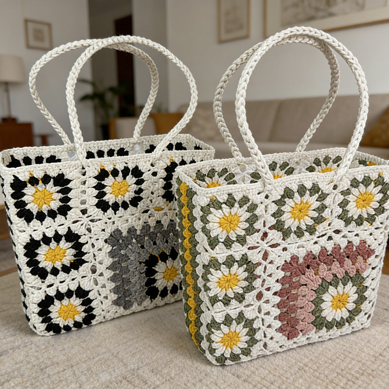 Woven Minority Fashion Retro Easy Matching Contrast Color Bags