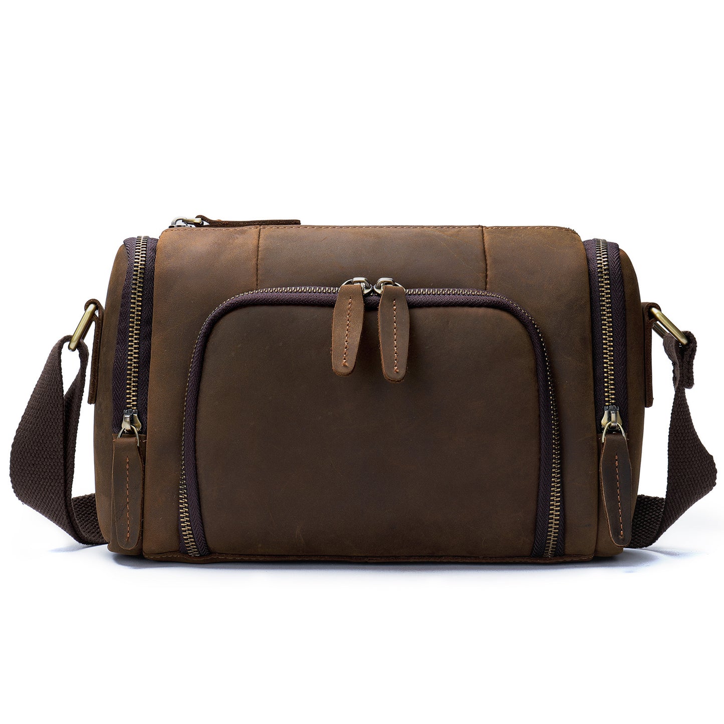 Men's Leather Fashion Crazy Horse First Layer Cowhide Men's Shoulder Bag