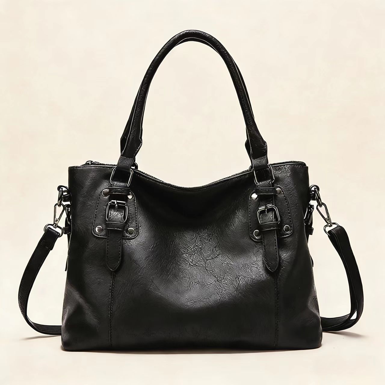 Women's Fashion Retro Simple Large Capacity Textured Bags