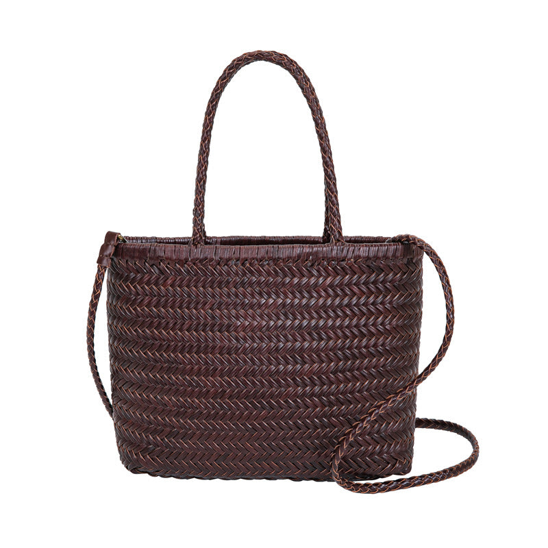 Women's Woven Genuine Leather Retro Style Bags