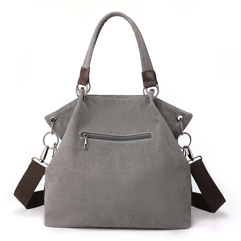 Women's Canvas Retro Patchwork Contrast Color Commute Women's Shoulder Bag