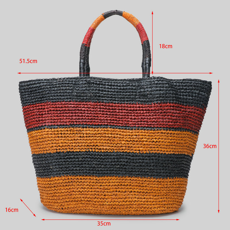 Women's Hand-woven Color-matching Color Commuter Large Capacity Handbags