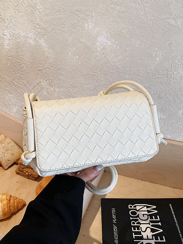 Solid Color Woven Simple Personality Underarm Women's Shoulder Bag