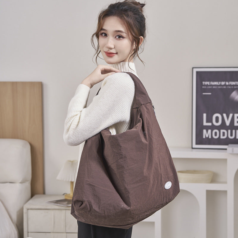 Women's Trendy Daily Commuting Pure Color Large Capacity Underarm Tote Bags