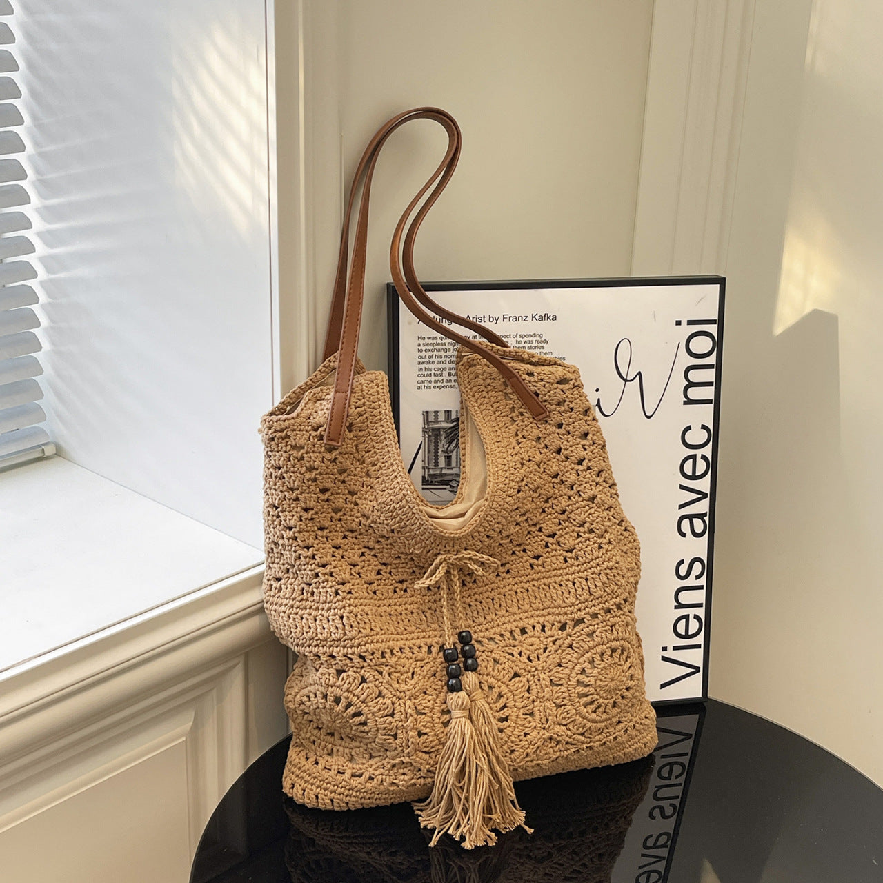 Women's Korean Style Straw Fashion Woven Vacation Shoulder Bags