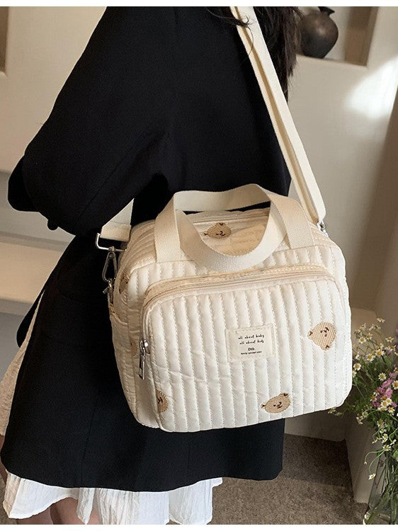 Large Capacity Bear Embroidery Diaper One For Going Bags