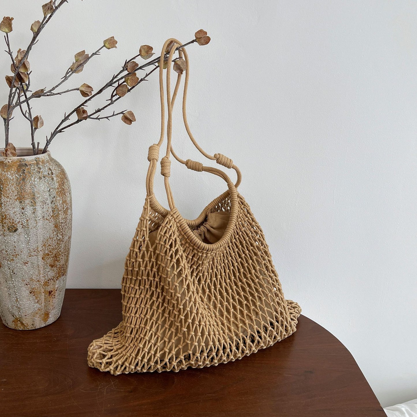 Simple Woven Personality Trend Seaside Holiday Hollow Western Style Large Bags