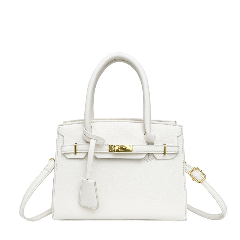 Women's Litchi Pattern Fashion Simple Graceful Commuter Portable Shoulder Bags