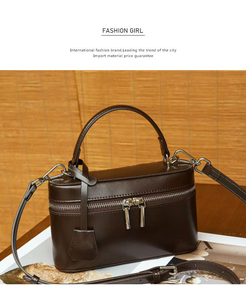 Women's Simple Lunch Box Genuine Leather Western Bags