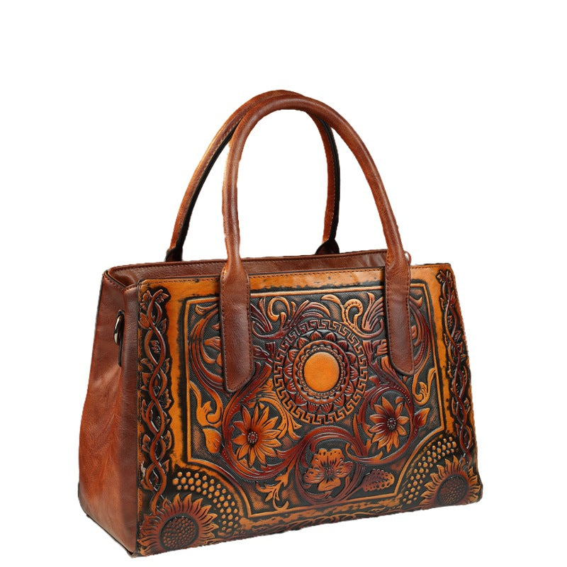 Women's Genuine Leather Mom Simple Versatile Large Women's Handbag