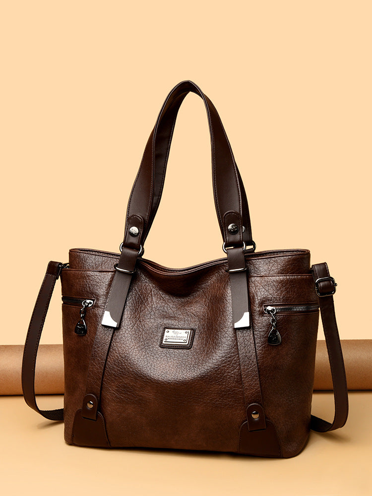 Women's Soft Leather Leisure Commute Mom Women's Messenger Bag