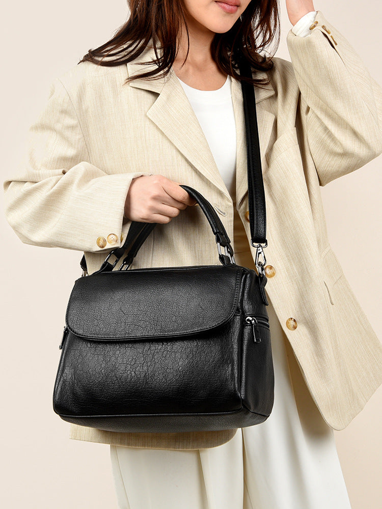 Women's Soft Leather High-grade Retro Fashion Commuter Women's Handbag