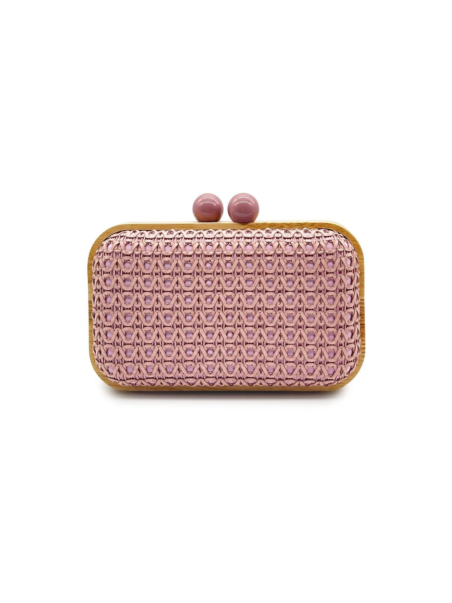 Main Push Wooden Straw Woven Banquet Dinner Bag