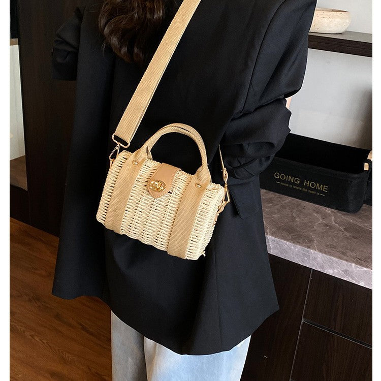 Women's Box Vacation Style Straw Simple Fashion Women's Shoulder Bag