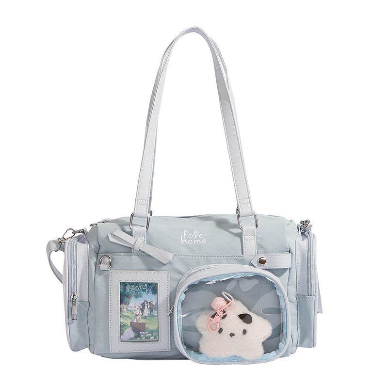 Women's Cute Fat Cat Cartoon Stone Commuter Large Women's Shoulder Bag