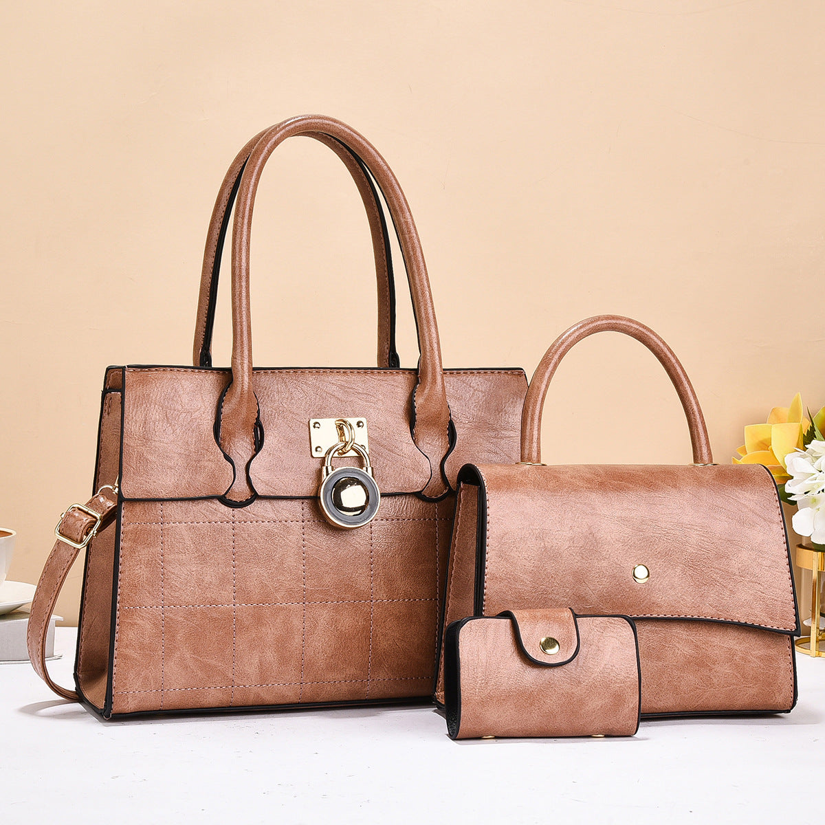 Women's Korean Style Exquisite Big Lady Temperament Shoulder Bags