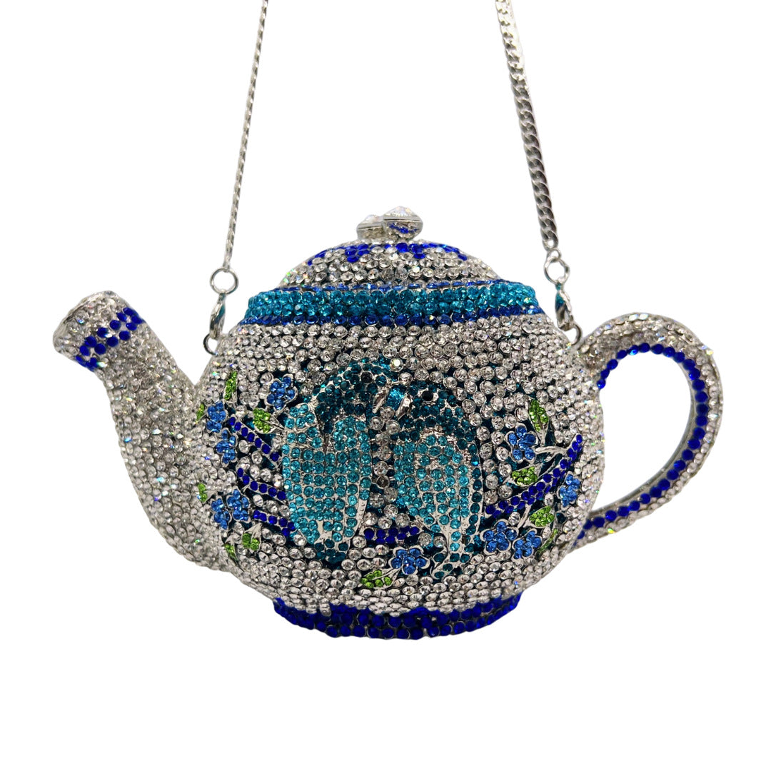 Women's Full Diamond Teapot Style High-grade Light Luxury Banquet Party Meeting Dinner Bag