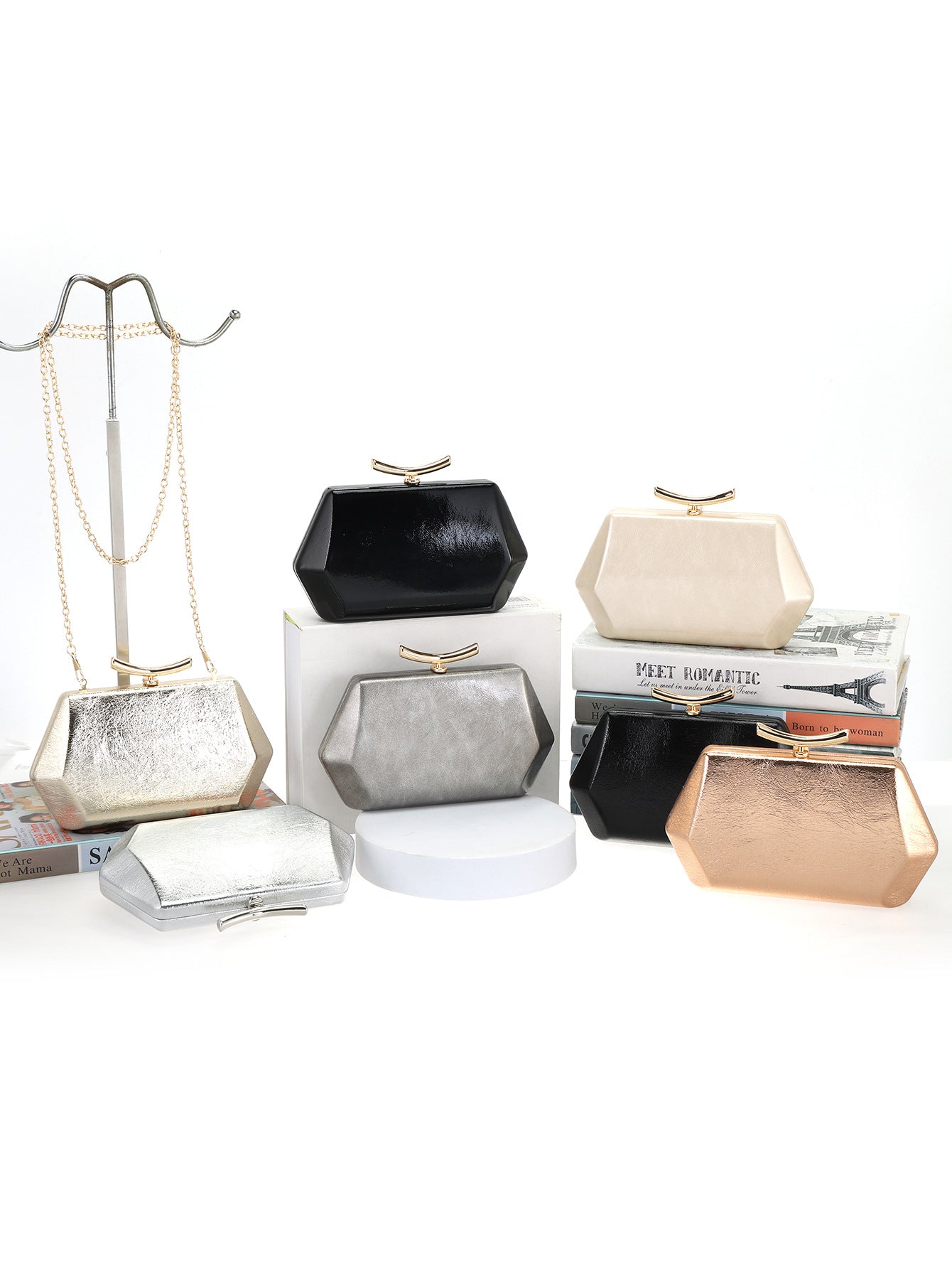 Genuine Leather Geometric High Texture Boston Bags