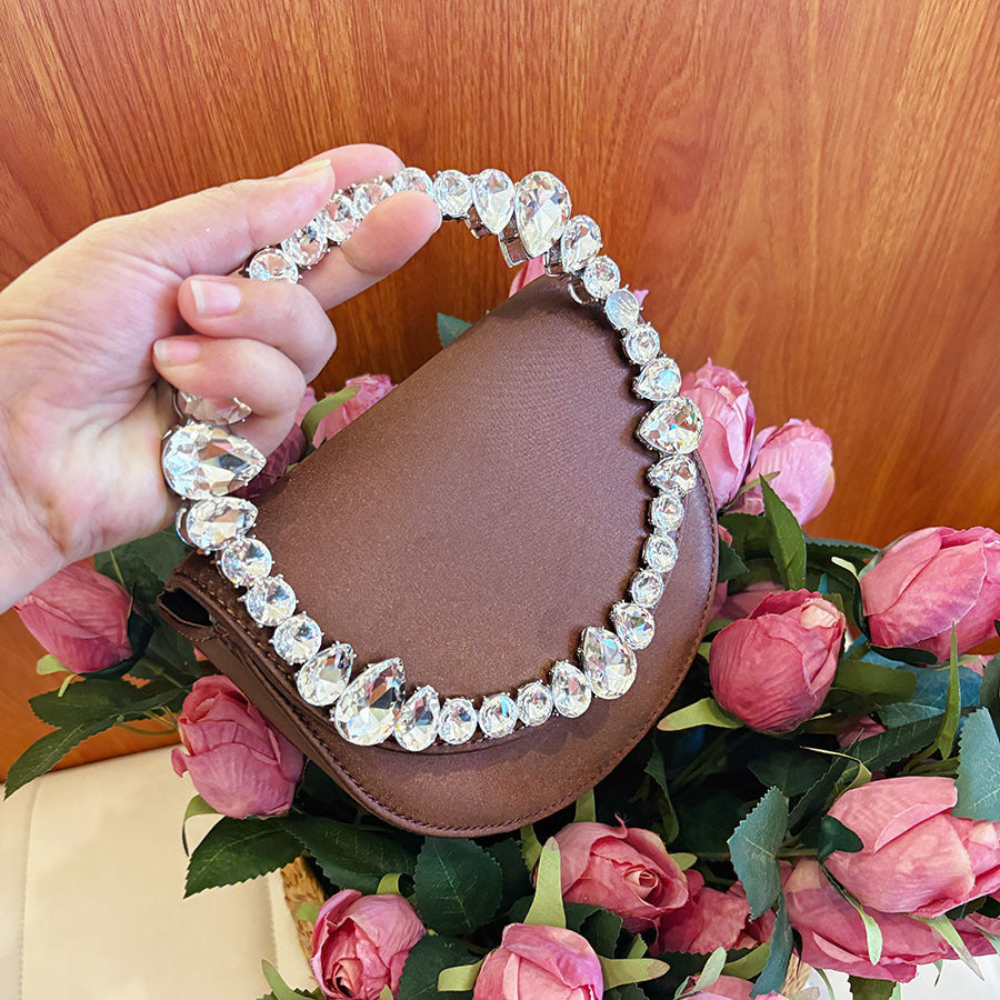 Dot Personality Dinner Elegant Heart-shaped Rhinestone Indie Sweet Cute Western Handbags