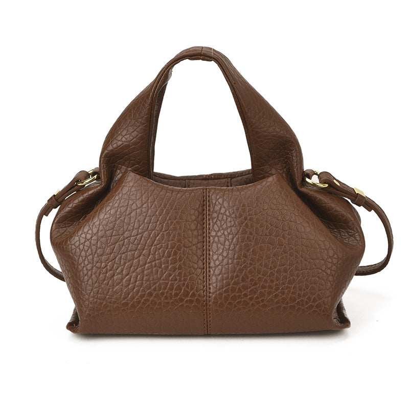 Women's Popular Winter Vintage Lychee Pattern Simple Small Square Bag