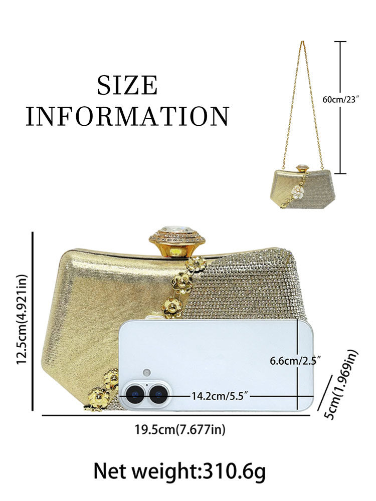 Clutch Niche Flower Rhinestone Banquet Light Dinner Bag